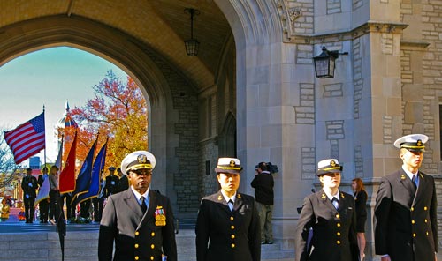 Navy Choir and the ROTC Color Guard at Wreath Laying Ceremony