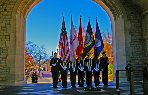 ROTC Color Guard and Wreath